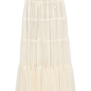 Prada  pleated tulle maxi skirt