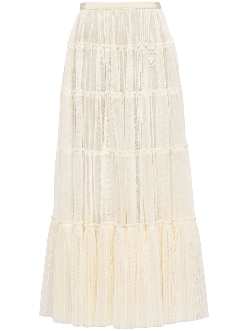 Prada pleated tulle maxi skirt