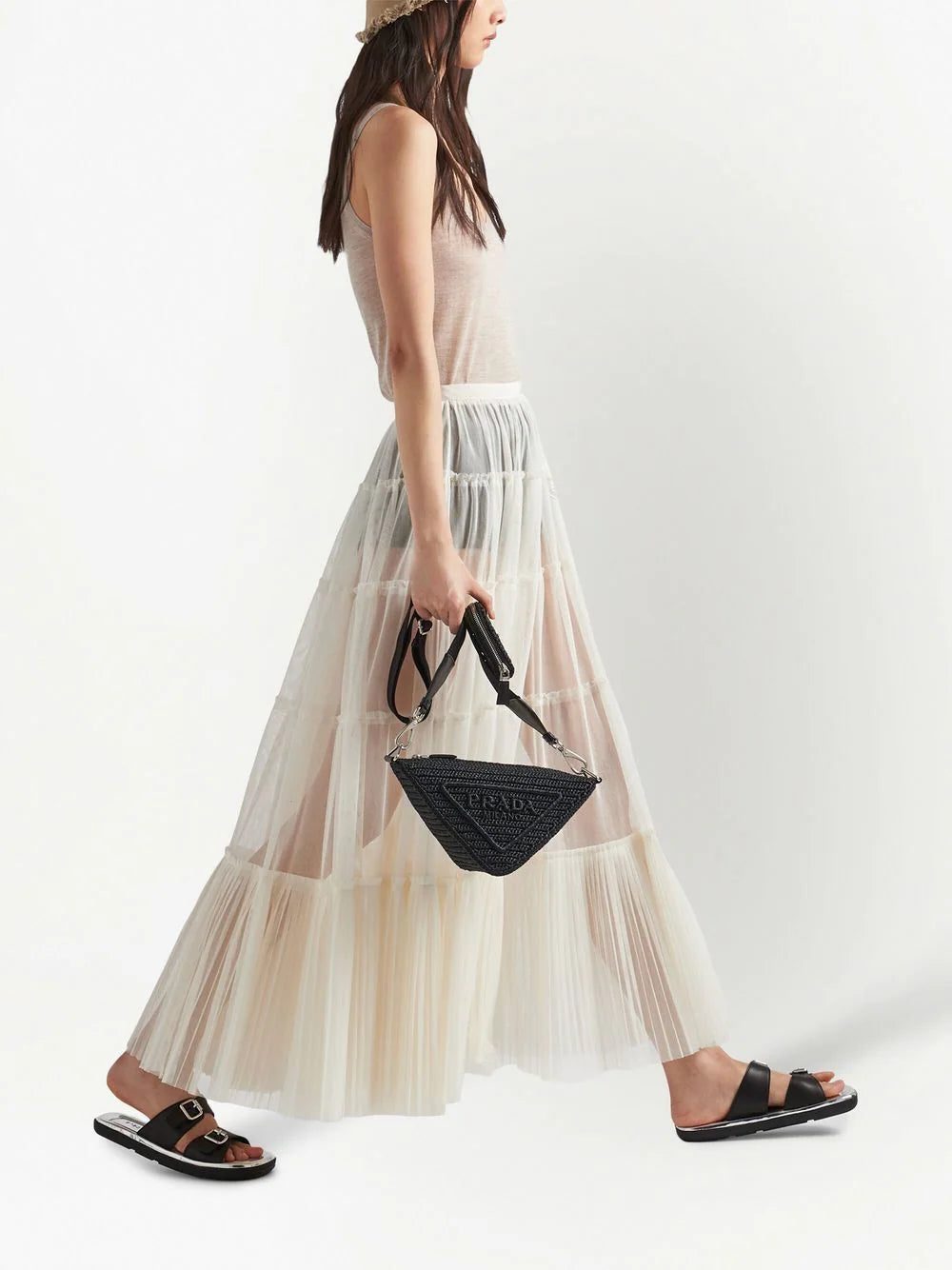 Prada pleated tulle maxi skirt - Image 3
