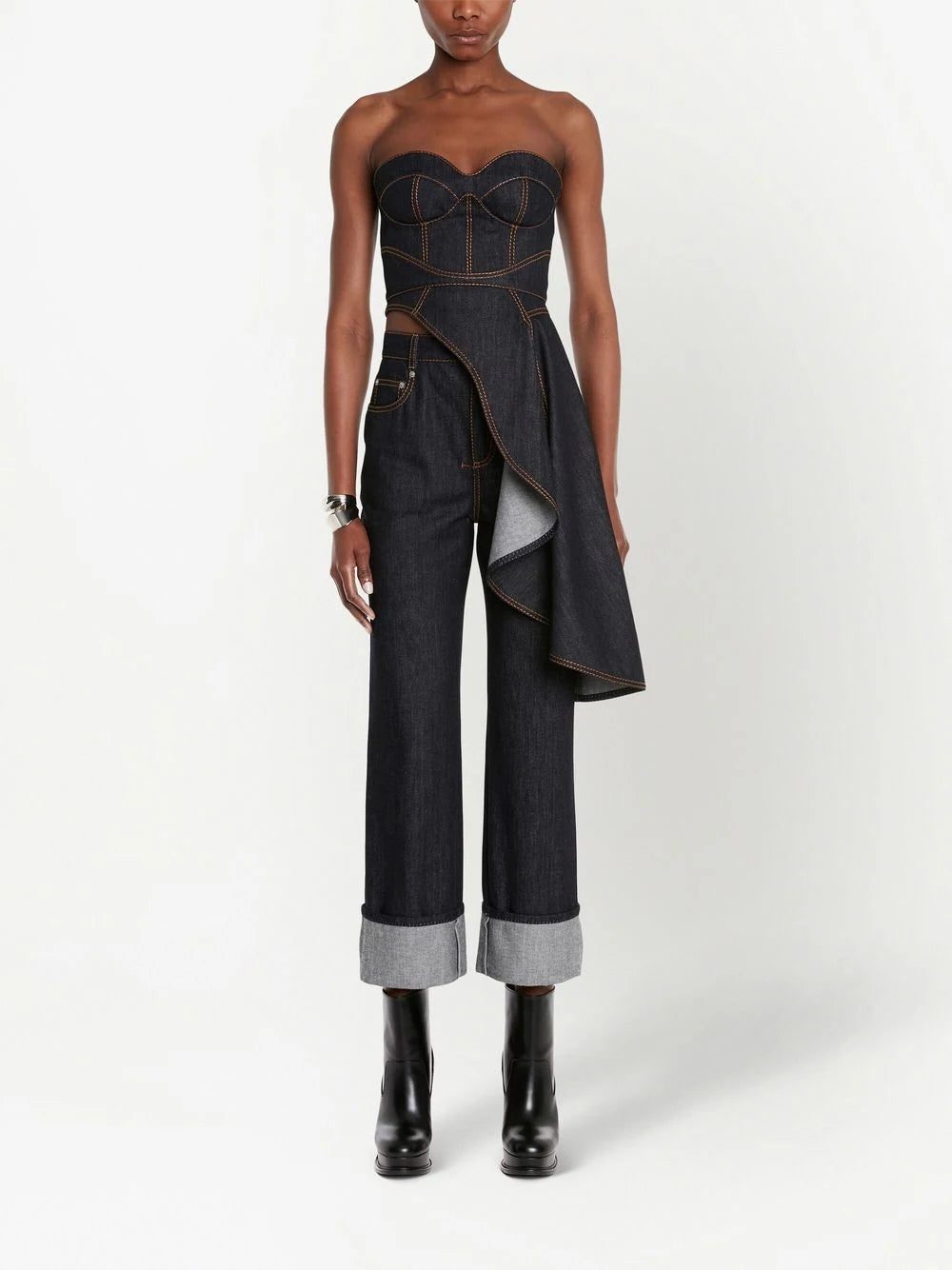 Alexander McQueen asymmetric denim shirt - Image 2