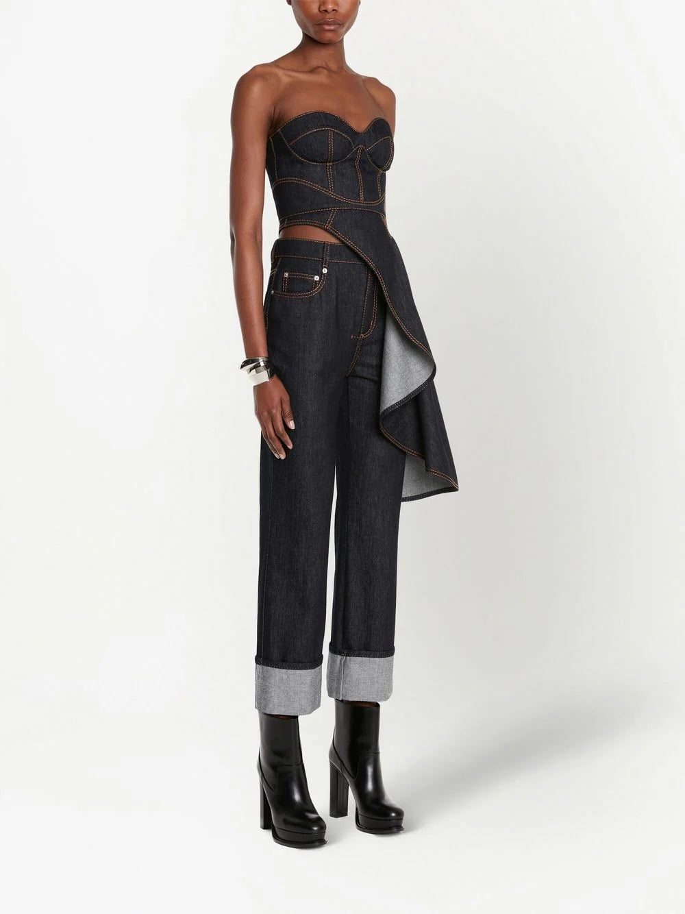 Alexander McQueen asymmetric denim shirt - Image 3