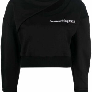 Alexander McQueen  logo-embroidered cut-out sweatshirt
