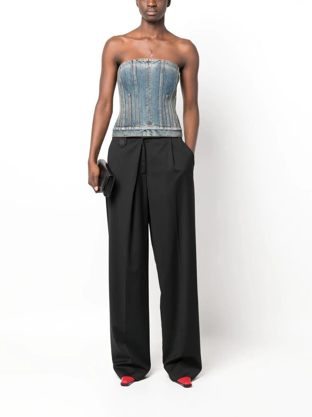 Alexander McQueen strapless denim top - Image 2