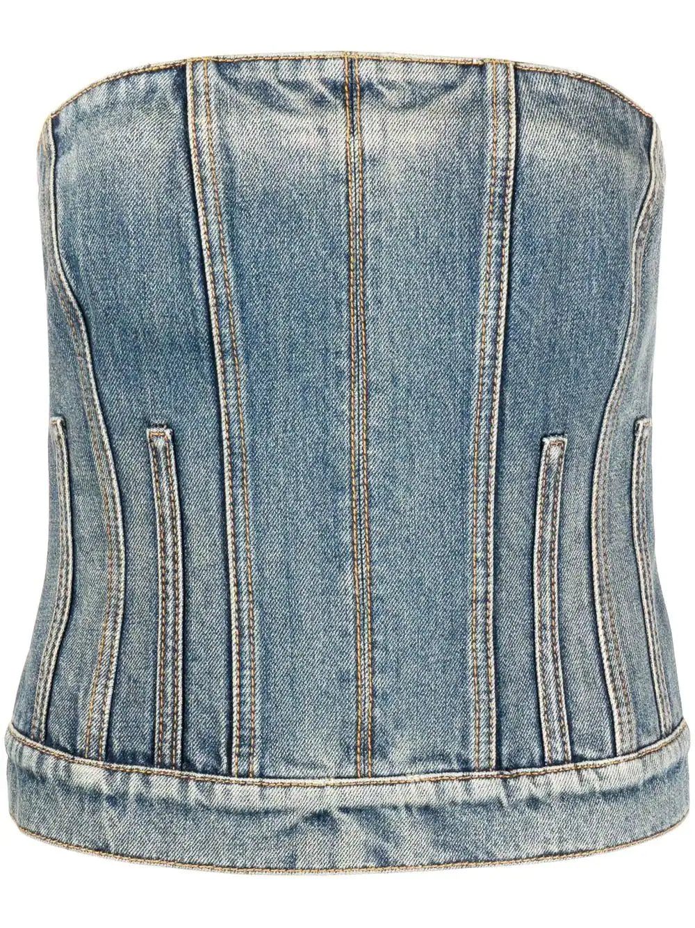 Alexander McQueen strapless denim top