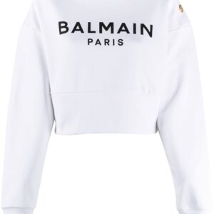 Balmain logo-print cotton sweatshirt