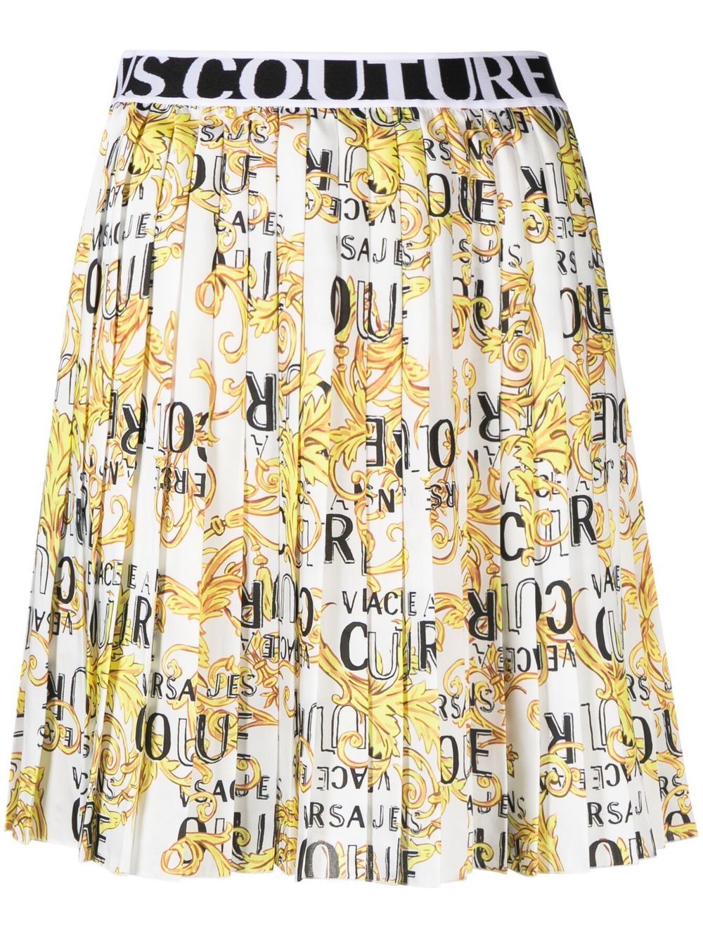 Versace Jeans Couture baroque-print pleated skirt