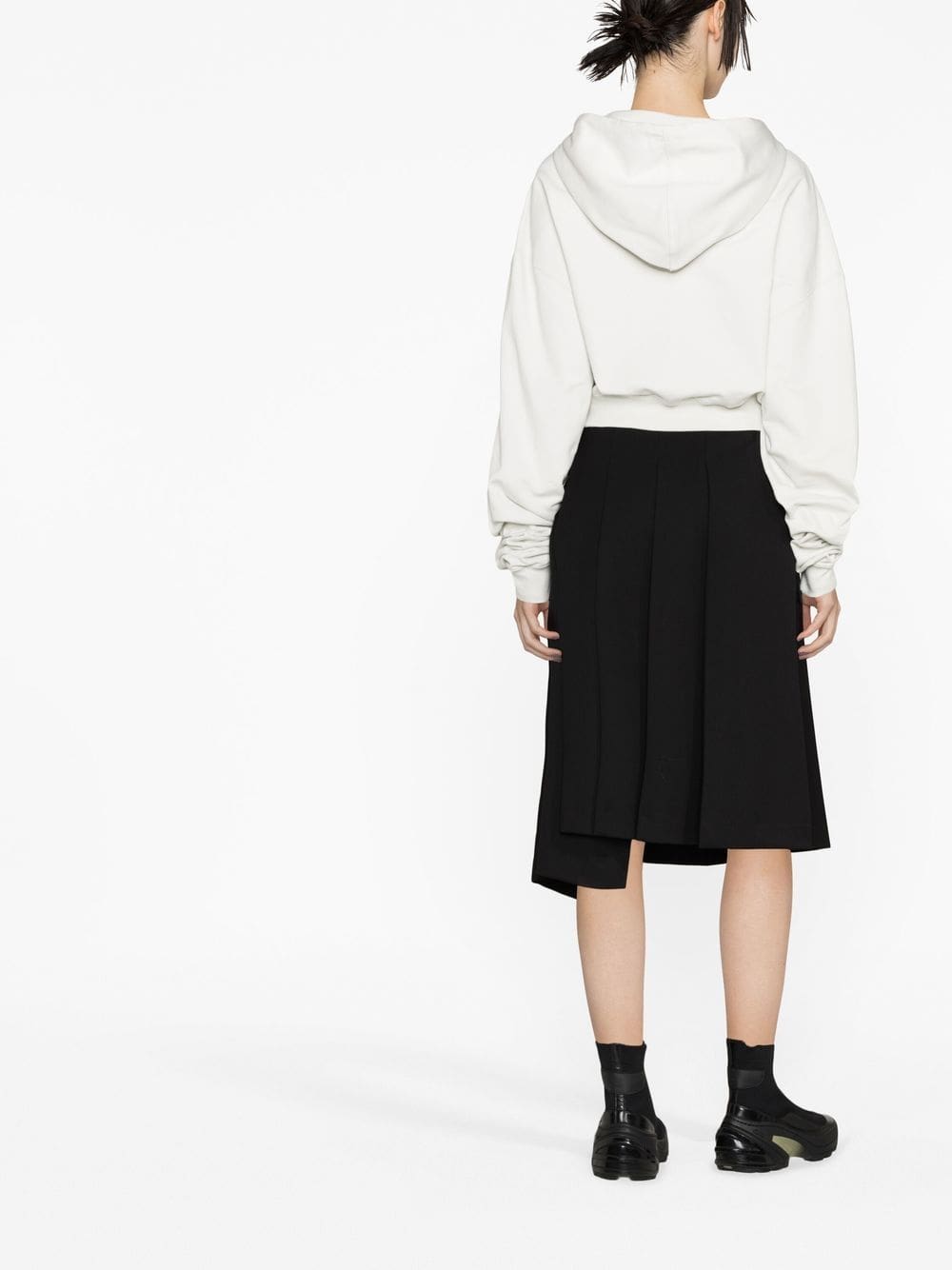 Off-White logo-print cropped hoodie - Image 3