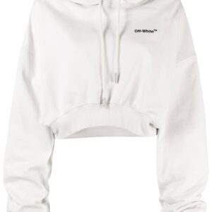 Off-White logo-print cropped hoodie