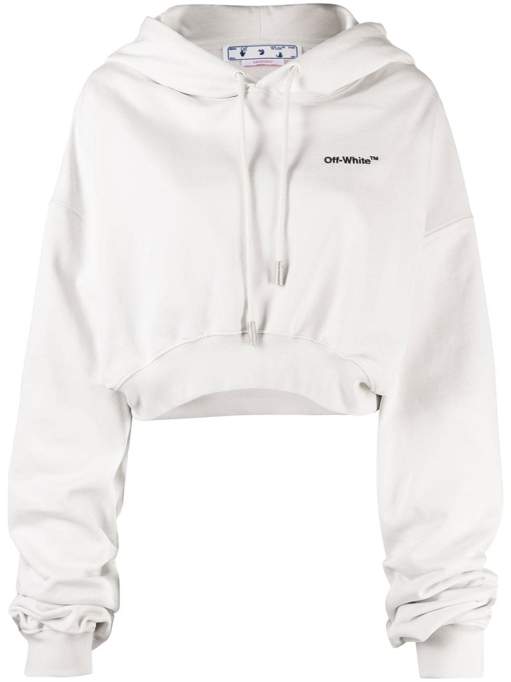 Off-White logo-print cropped hoodie