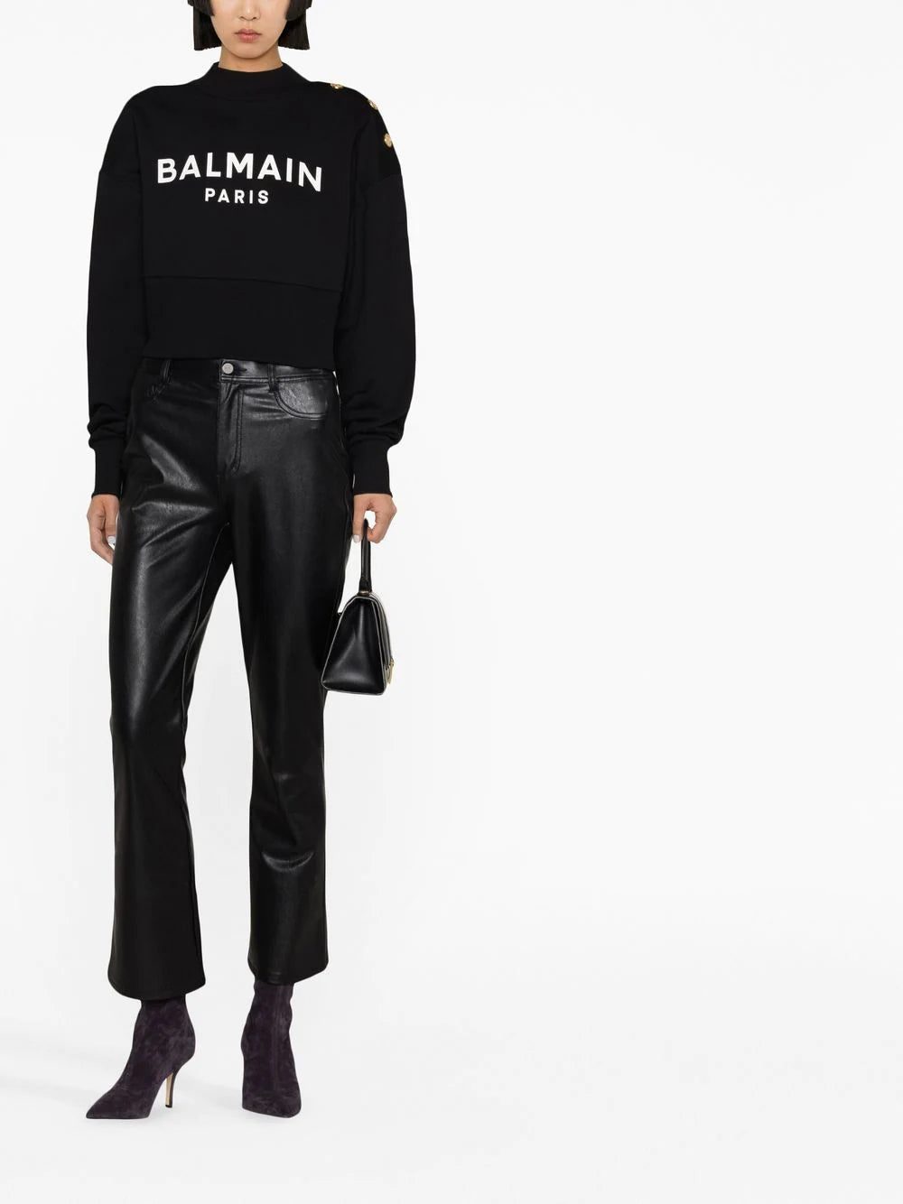 Balmain logo-print cotton sweatshirt - Image 2