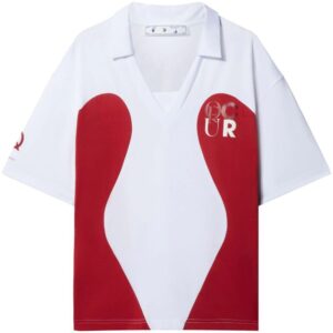Off-White  logo-print football T-shirt