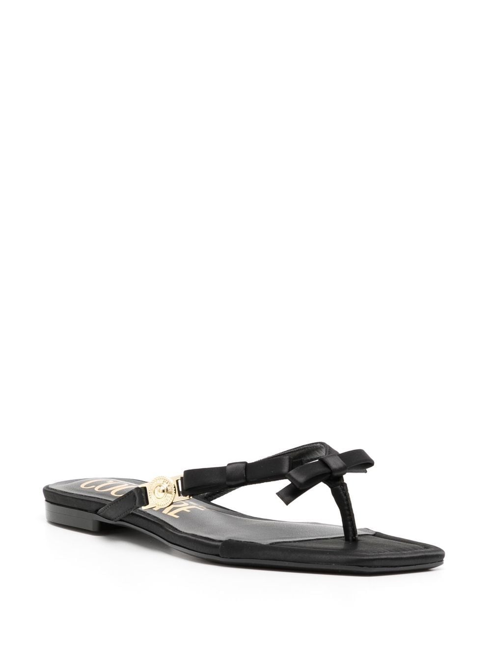 Versace Jeans Couture satin square-toe flip flops - Image 2