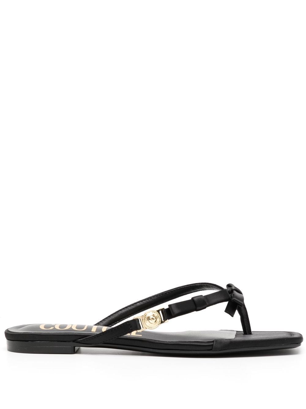 Versace Jeans Couture satin square-toe flip flops