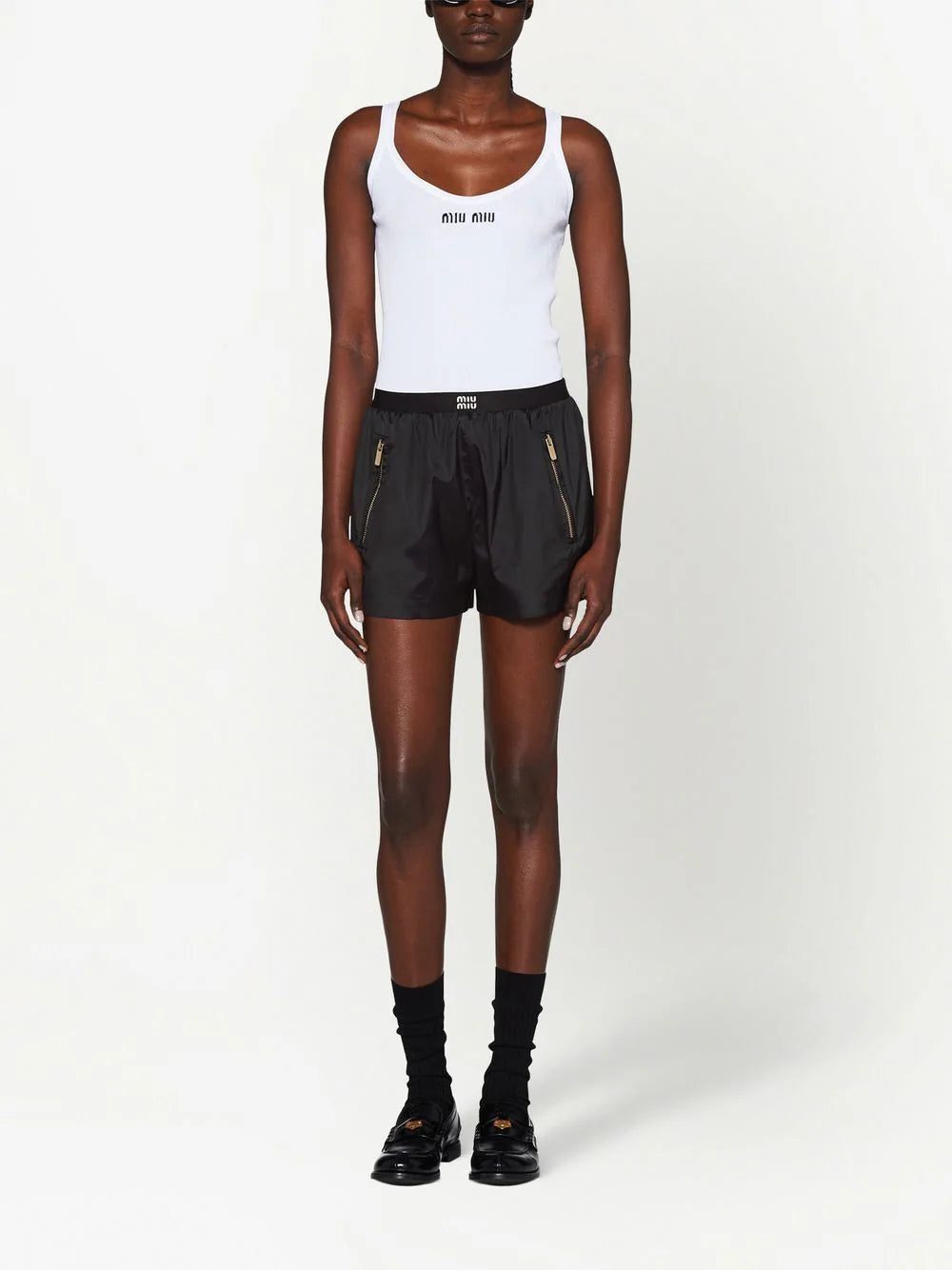 Miu Miu ribbed knit cotton tank top - Image 2
