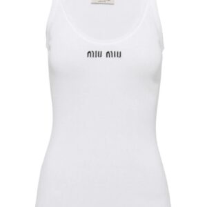 Miu Miu  ribbed knit cotton tank top
