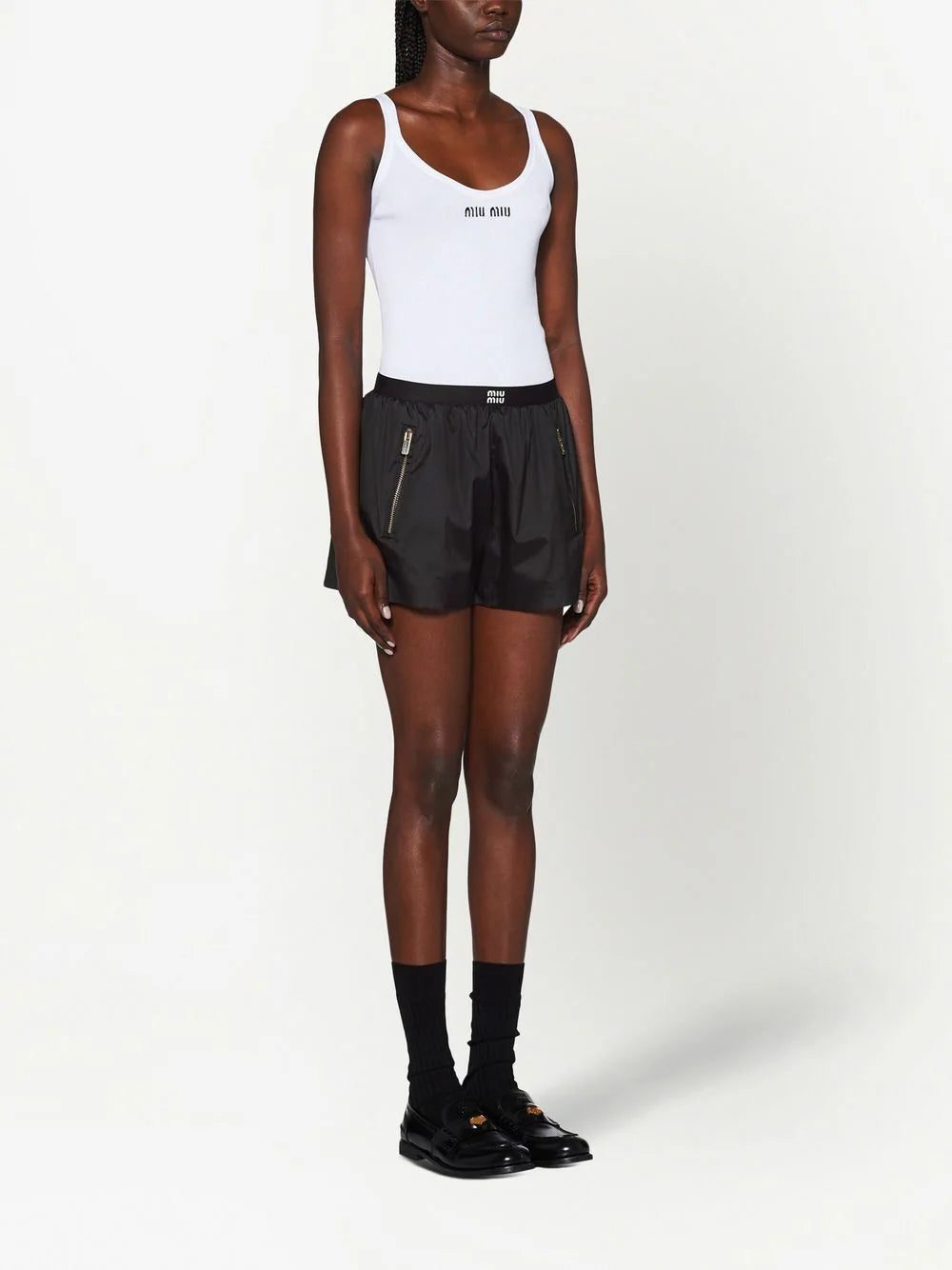 Miu Miu ribbed knit cotton tank top - Image 3