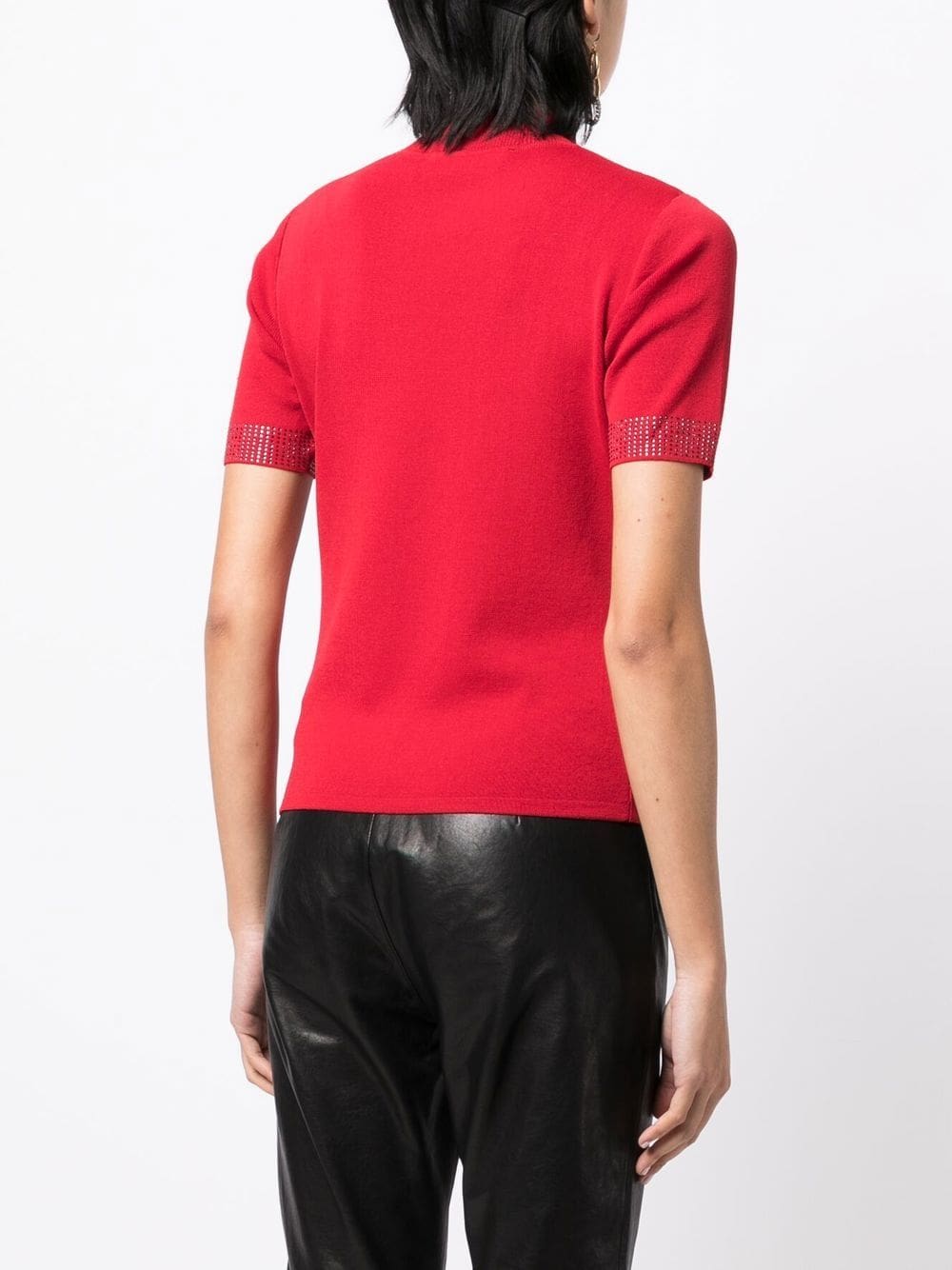 Karl Lagerfeld rhinestone short-sleeve knitted top - Image 4