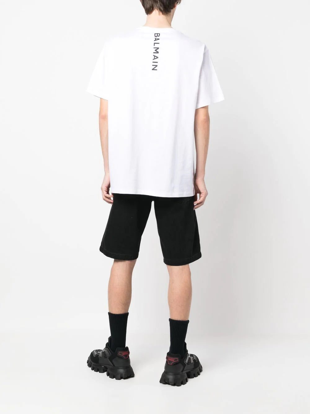 Balmain logo-patch crew-neck T-shirt - Image 3