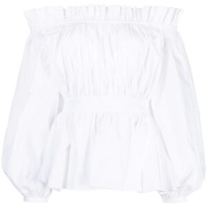 Alexander McQueen  off-shoulder cotton blouse