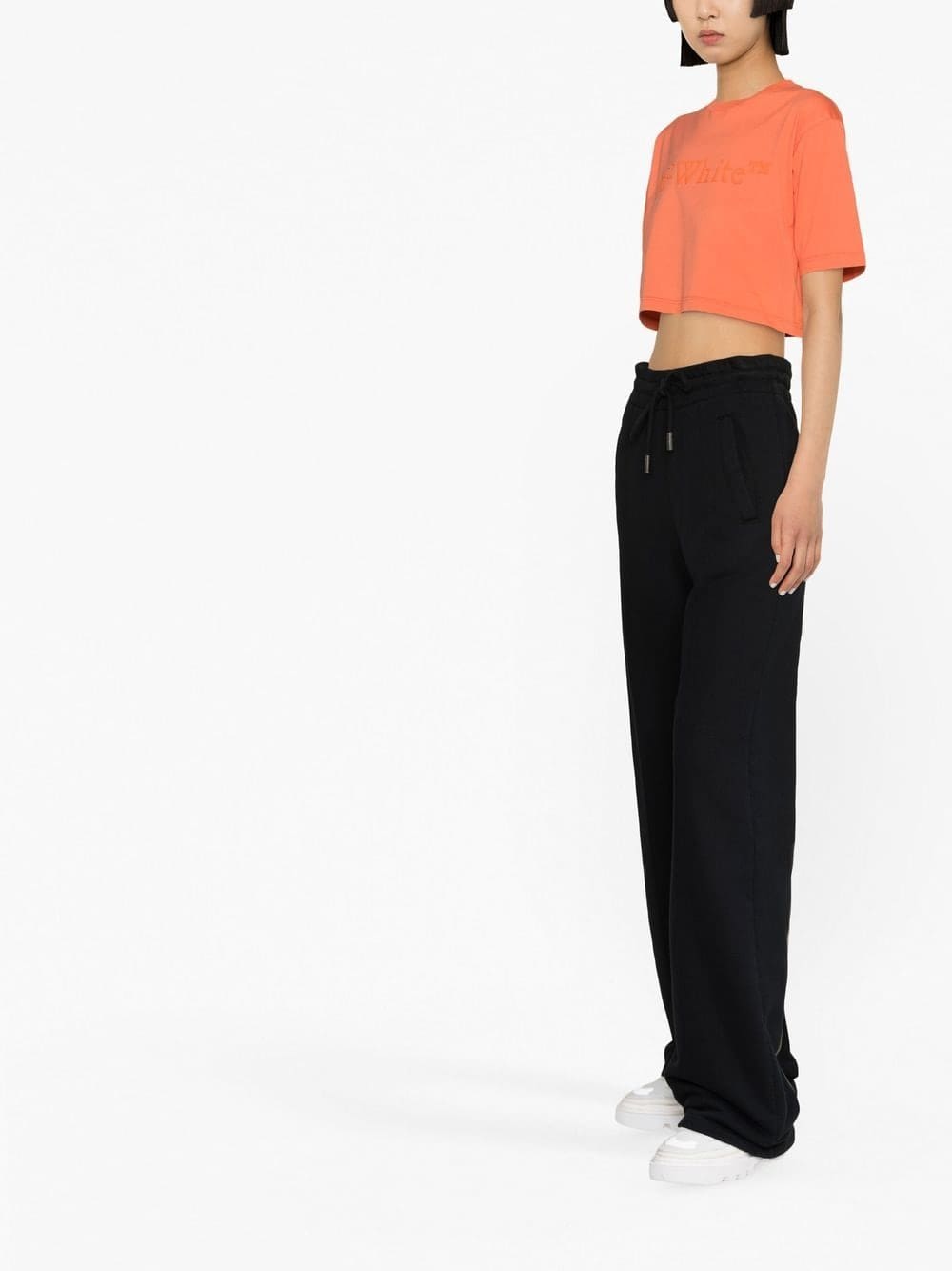 Off-White logo-print cropped T-shirt - Image 3