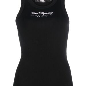 Karl Lagerfeld  embroidered-logo cotton tank top