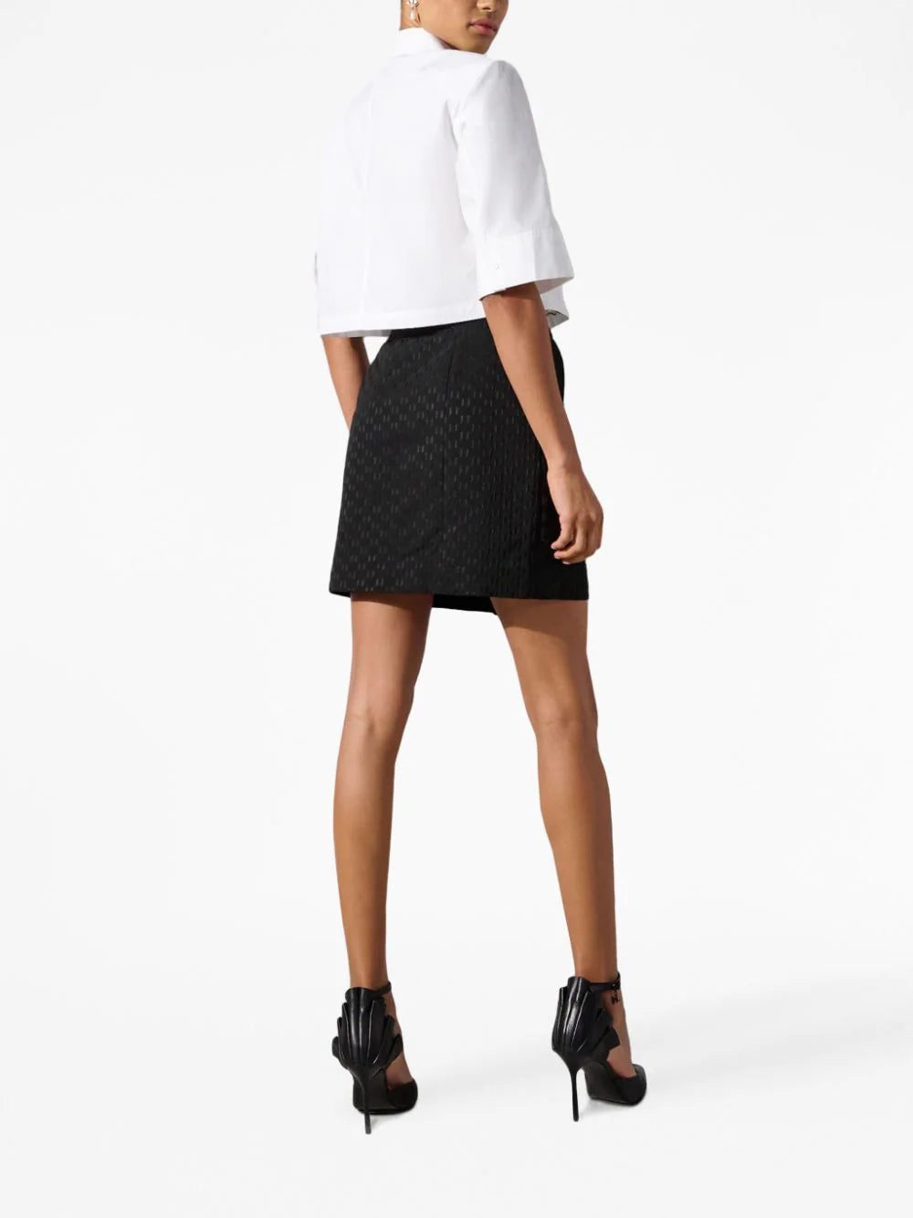 Karl Lagerfeld pleat detail cropped shirt - Image 4