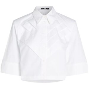 Karl Lagerfeld pleat detail cropped shirt