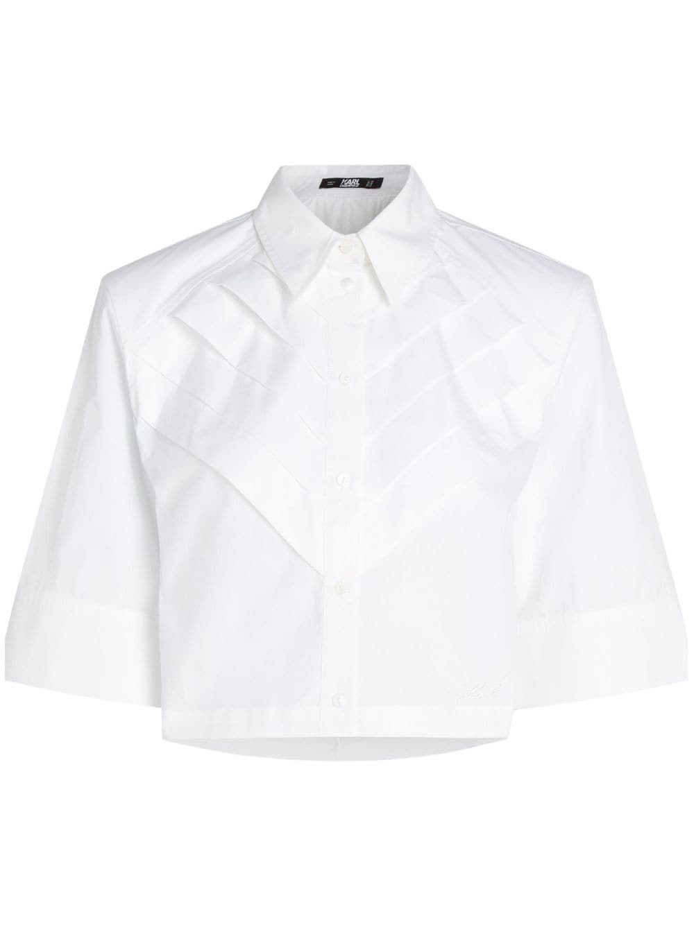 Karl Lagerfeld pleat detail cropped shirt