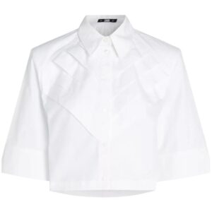 Karl Lagerfeld  pleat detail cropped shirt