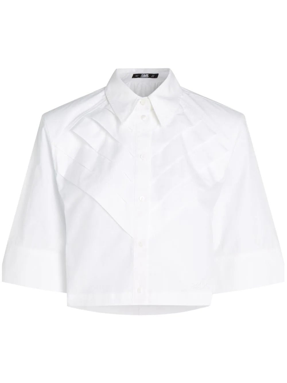 Karl Lagerfeld pleat detail cropped shirt
