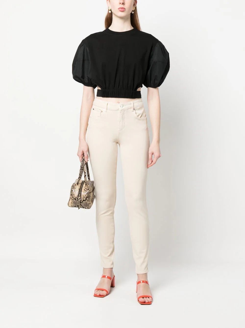 Karl Lagerfeld puff-sleeve cropped blouse - Image 2