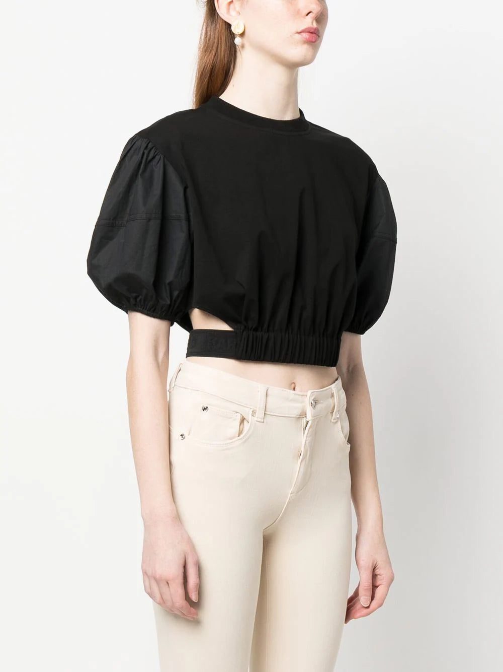 Karl Lagerfeld puff-sleeve cropped blouse - Image 3