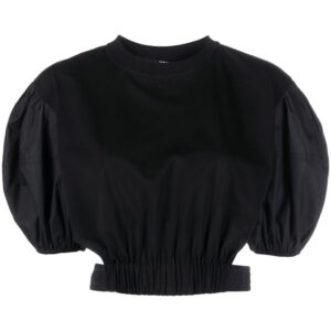 Karl Lagerfeld puff-sleeve cropped blouse