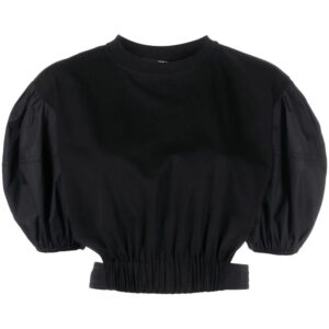 Karl Lagerfeld puff-sleeve cropped blouse