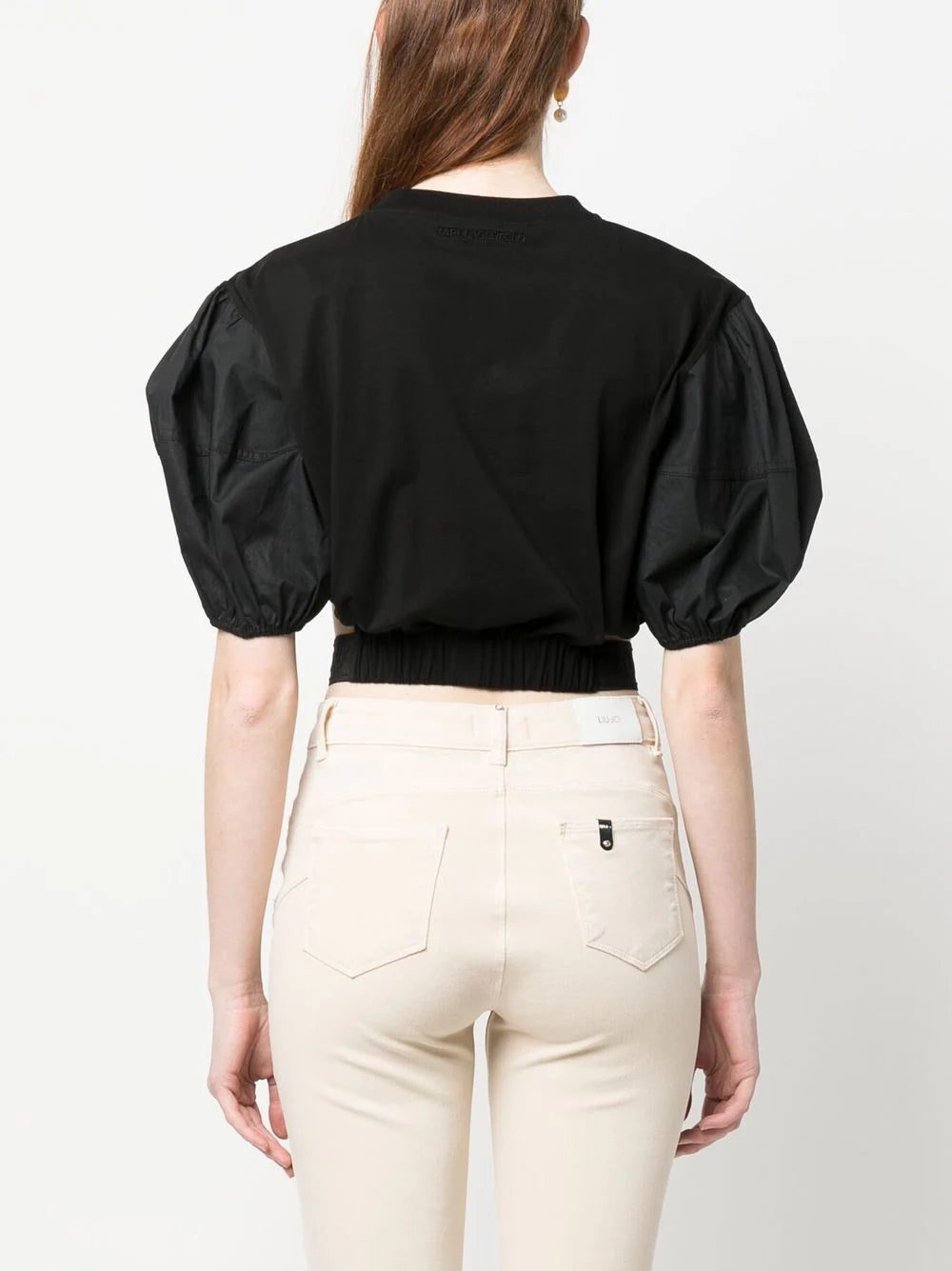 Karl Lagerfeld puff-sleeve cropped blouse - Image 4