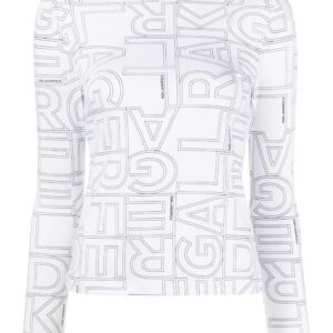 Karl Lagerfeld logo-print high-neck T-shirt