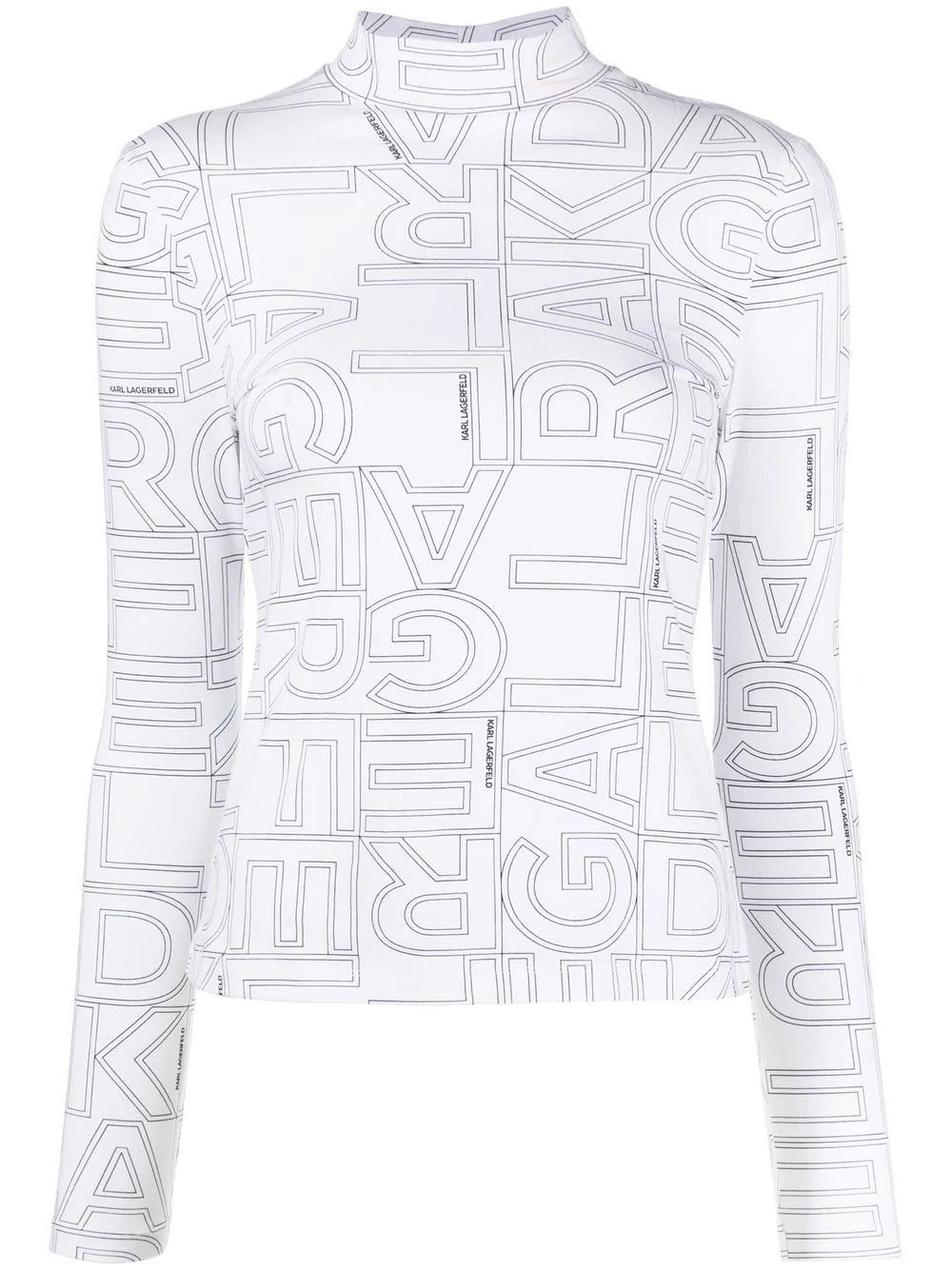 Karl Lagerfeld logo-print high-neck T-shirt