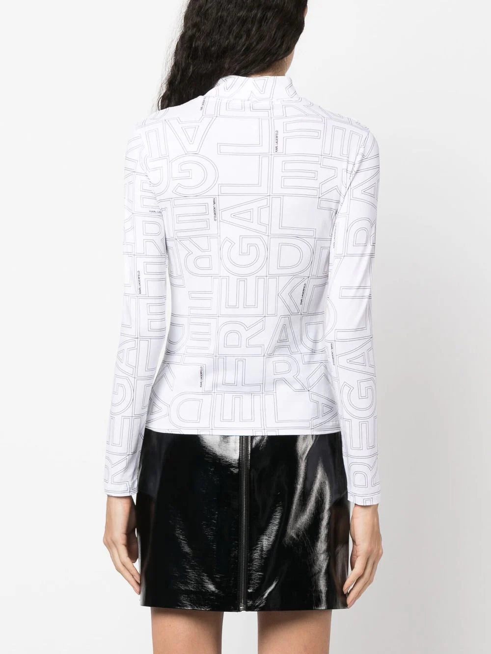 Karl Lagerfeld logo-print high-neck T-shirt - Image 4
