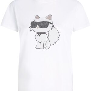 Karl Lagerfeld Ikonik 2.0 Choupette rhinestone-embellished T-shirt