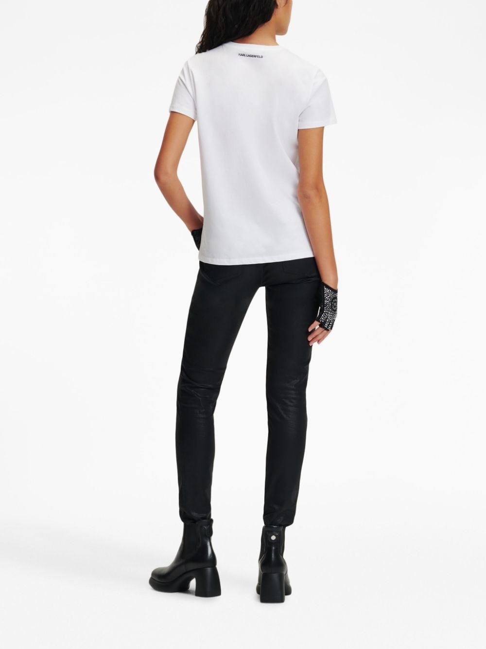 Karl Lagerfeld Ikonik 2.0 Choupette rhinestone-embellished T-shirt - Image 4