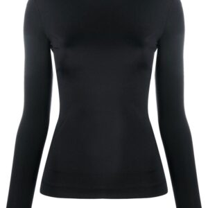 Karl Lagerfeld logo-embroidered high-neck top