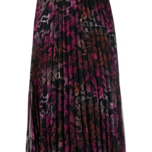 Karl Lagerfeld chain-print pleated midi skirt