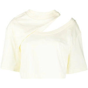 Alexander McQueen  embroidered-logo cropped T-shirt