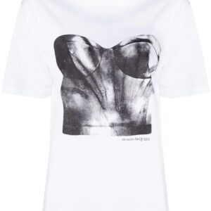 Alexander McQueen  corset-print cotton T-shirt