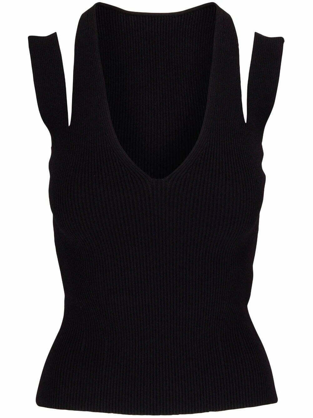 Alexander McQueen cut-out detail ribbed-knit top