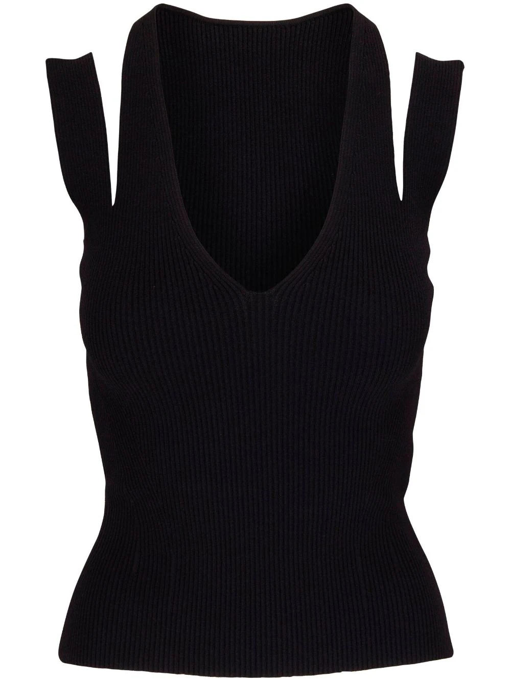 Alexander McQueen cut-out detail ribbed-knit top