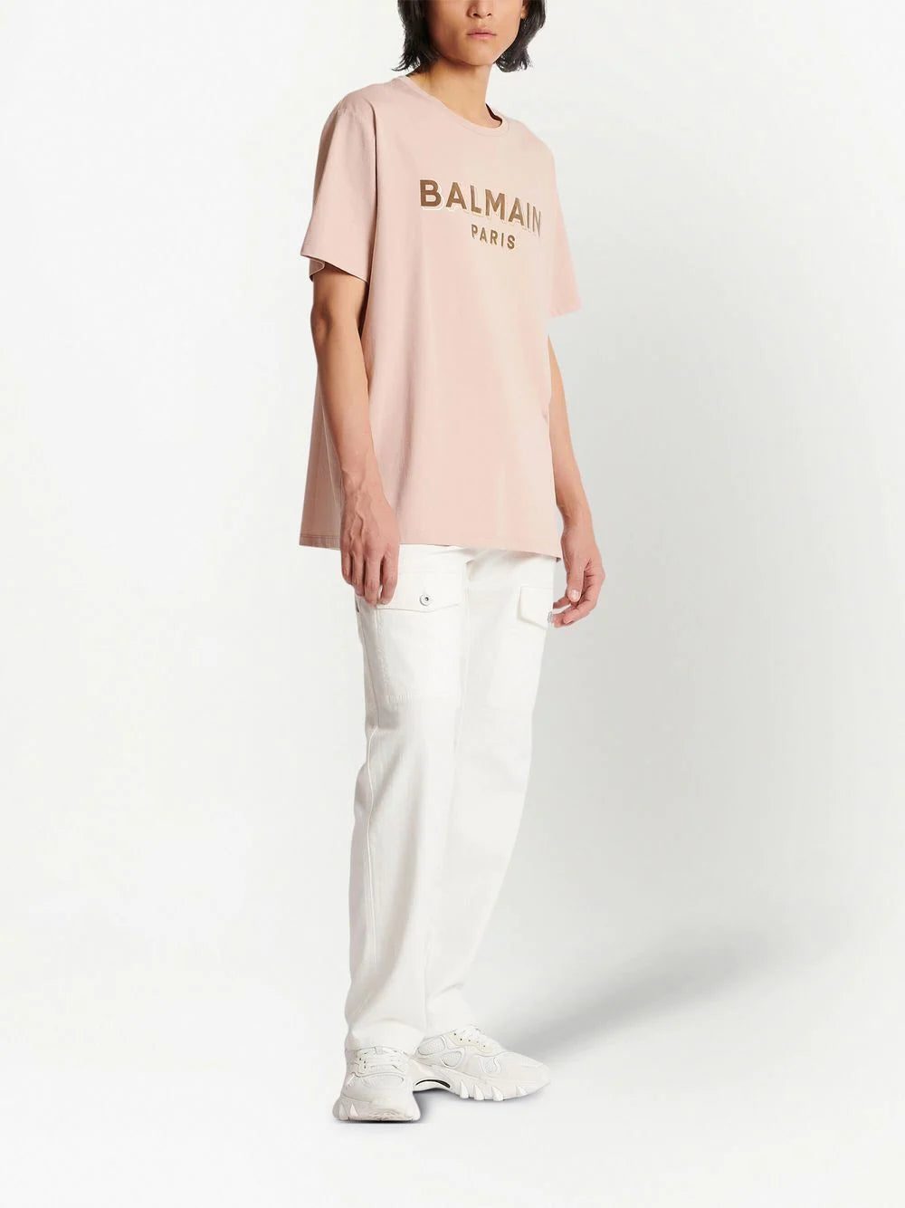 Balmain flocked-logo cotton T-shirt - Image 2