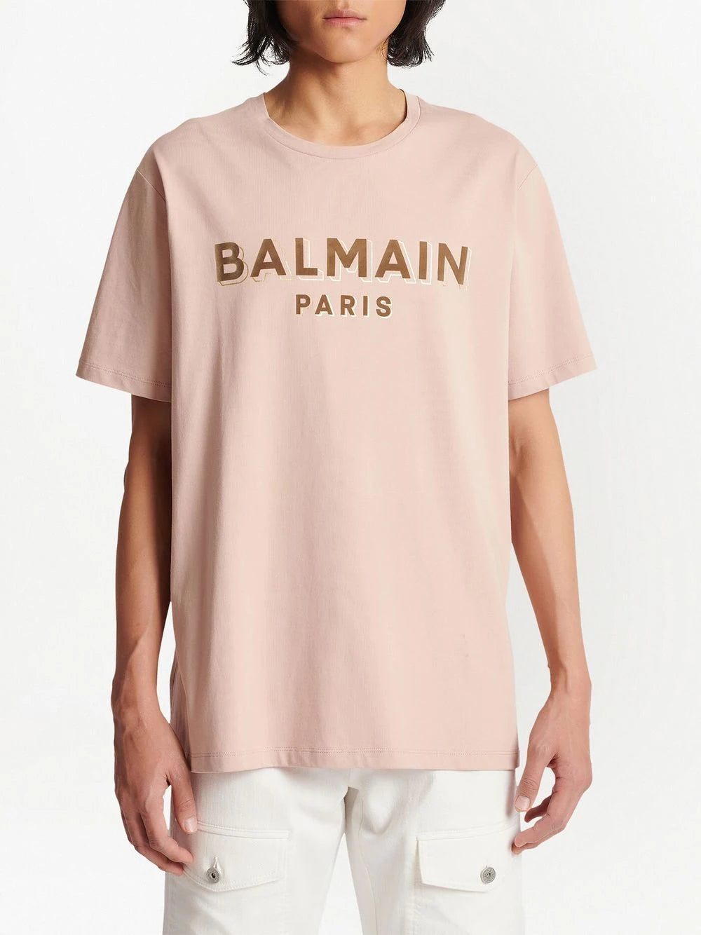 Balmain flocked-logo cotton T-shirt - Image 4