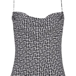 Balmain monogram-print camisole top