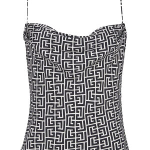 Balmain  monogram print camisole top